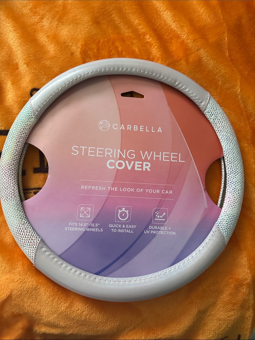 Carbella Steering Wheel Cover in Light Pink